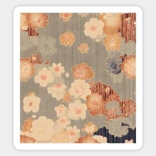 Traditional Floral Kimono Pattern Sticker